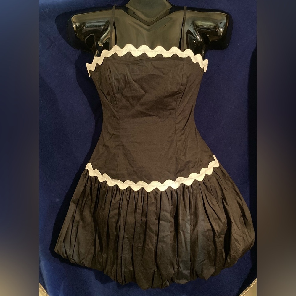 Fun Black and White Women's Spaghetti Strap Dress